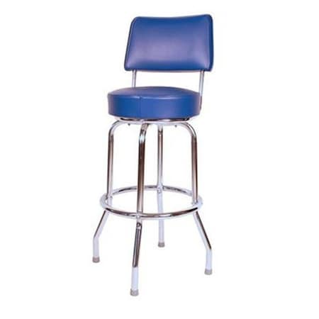 Richardson Seating Corp Richardson Seating Corp 1957BLU-24 1957- 24 in. Floridian Swivel Counter Stool; Blue;  - Chrome 1957BLU-24